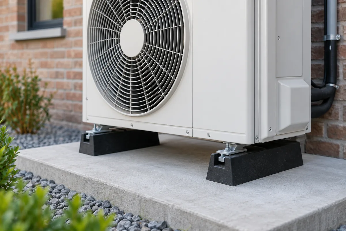 Supports antivibratiles en caoutchouc sous une unité extérieure